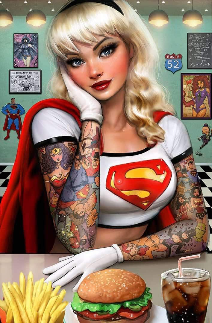 SUPERMAN #18 & 19 - EXCLUSIVE CONNECTING COVERS TRADE/VIRGIN/FOIL - SUPERGIRL & POWER GIRL - SZERDY